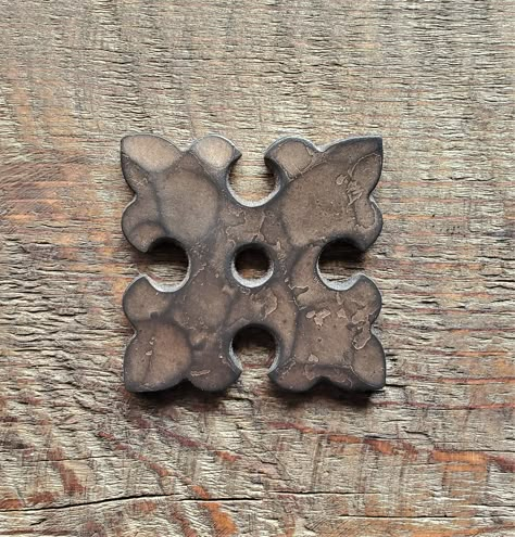 Portuguese Gothic Iron Washer Gothic Ironwork, Forging Projects, Gothic Tracery, Coffee Table Redo, Material Exploration, Dnd Crafts, Rustic Hardware, Blacksmith Projects, Metal Tile