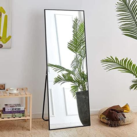 Amazon.com: Frame Arched Mirror Mirror Floor Length, Home Gym Mirrors, Mirror Standing, Mirror Floor, Over The Door Mirror, Floor Length Mirror, White Wood Wall, Led Lighting Bedroom, White Wall Mirrors