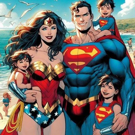 SuperWonder Family. #supermanandwonderwoman #superwonder #superman #wonderwoman #superfamily #powercouple #justiceleague #dianaandkal… | Instagram Wonder Woman Family, Comics Love, Superman Wonder Woman, Comics Art, Dc Comics Art, Superman, Comic Art, Dc Comics, Wonder Woman