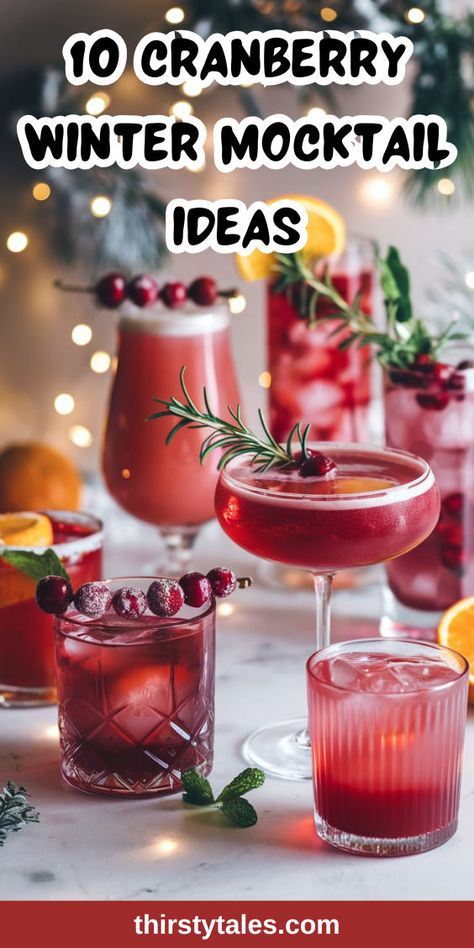 "Discover 10 delightful Cranberry Winter Mocktail ideas to spark joy this season! From the refreshing Cranberry Winter Fizz to the cozy Warm Cranberry Mocktail, these recipes are perfect for holiday gatherings. Enjoy the festive flavors of Cranberry Spice Mocktail and Cranberry Orange Winter Drink, or sip on a Cranberry Cinnamon Cooler for a warm treat. Cheers to a joyful winter season!" Winter Mocktail, Best Mocktail Recipe, Cranberry Cocktail Recipe, Christmas Drinks Nonalcoholic, Winter Mocktails, Cranberry Mocktail, Cranberry Fizz, Mocktail Ideas, Fizz Drinks