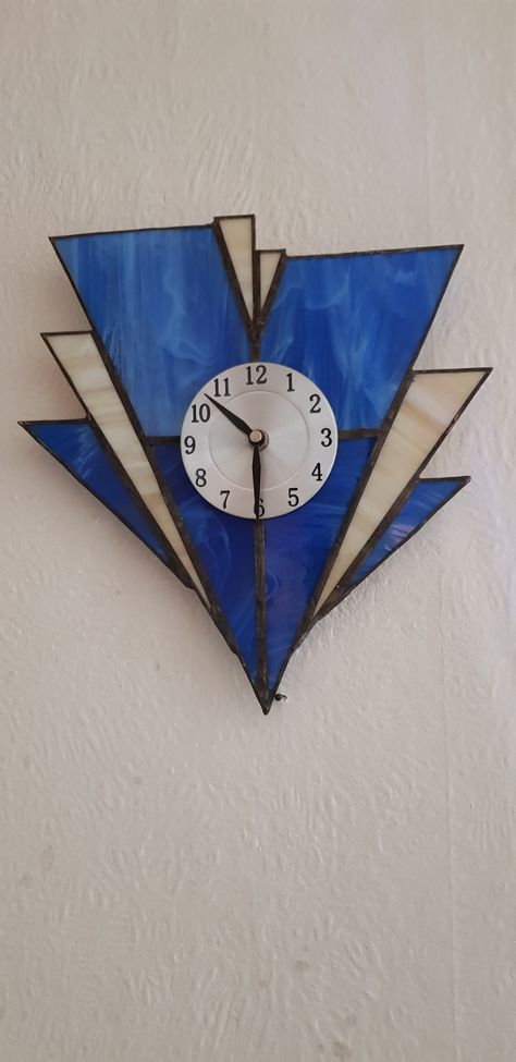 Glass Wall Clock, Stained Glass Wall, Glass Diy, Stained Glass Diy, Clock Art, Stained Glass Patterns, Stain Glass, Stained Glass Art, Glass Wall