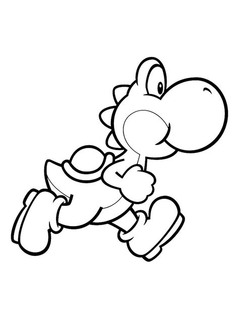 Small Yoshi Tattoo, Yoshi Outline, Yoshi Coloring Pages, Yoshi Tattoo, Mario Y Luigi, Pop Art Coloring Pages, Friends Picture, Gaming Tattoo, Fairy Coloring Pages