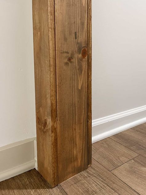 Elevate your home's aesthetic with our step-by-step guide on creating a stunning faux wood beam doorway. DIY has never been this rewarding! Unleash your inner carpenter and bring charm to your space! Wood Beam Doorway, Beam Doorway, Fake Wood Beams, Wood Door Frame, Fake Wood, Faux Walls, Cozy Basement, Faux Beams, Faux Wood Beams