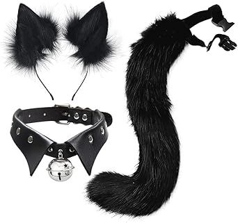 Cat Ears And Tail, Wolf Tail, Gothic Party, Kids Carnival, Baby Hair Clips, Cat Tail, Ear Hair, Cat Costumes, Fashion Hair Accessories