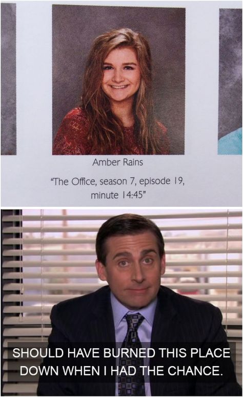 54 Hilarious Yearbook Quotes That Are Impossible Not To Funny Yearbook Pictures, Michael And Holly, Wall Decor Living Room Farmhouse, Big Wall Decor Living Room, Best Office Quotes, Dwight And Angela, Assistant To The Regional Manager, Funny Yearbook Quotes, The Office Quotes