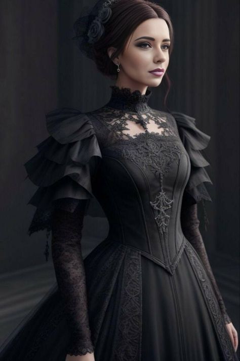 Victorian Dress Gown, Macabre Fashion, Black Costume, Queen Dress, Goth Dress, Dress Clothes, The Model, Character Portraits, Photo Lab