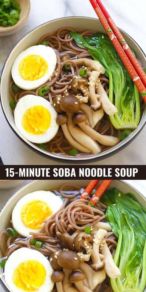 Japanese Soba Noodle Soup, Soba Soup Recipes, Buckwheat Noodle Soup, Soba Noodle Soup Recipe, Soba Noodle Recipe Soup, Easy Soba Noodle Recipe, Japanese Soba Noodle Recipe, Soba Recipes, Ramen Meals