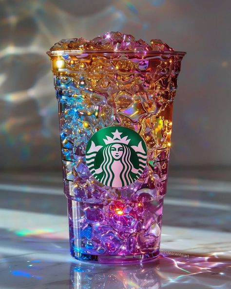 Iridescent AI Art | If Sunday morning was a drink ☕✨💎 @starbucks #NotSponsored #ConceptArt #Starbucks #Coffee #SundayMorning #SundayMood #Iridescent… | Instagram Starbucks Rainbow, Rainbow Drinks, Drink Starbucks, Starbucks Cup Art, Star Bucks, Starbucks Design, Soft Kidcore Aesthetic, Scorpio Art, Soda Drink