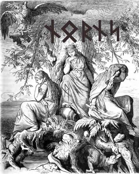 Oreamnos Oddities on Instagram: “There are three Norns in Norse mythology and they live at the well Urd. Their names are  Urd, Verdandi and Skuld. In Norse lore, these…” Norns Norse Mythology, North Mythology, The Norns, Nordic Culture, Dungeon Synth, Divine Art, Norse Gods, North Europe, Gcse Art Sketchbook