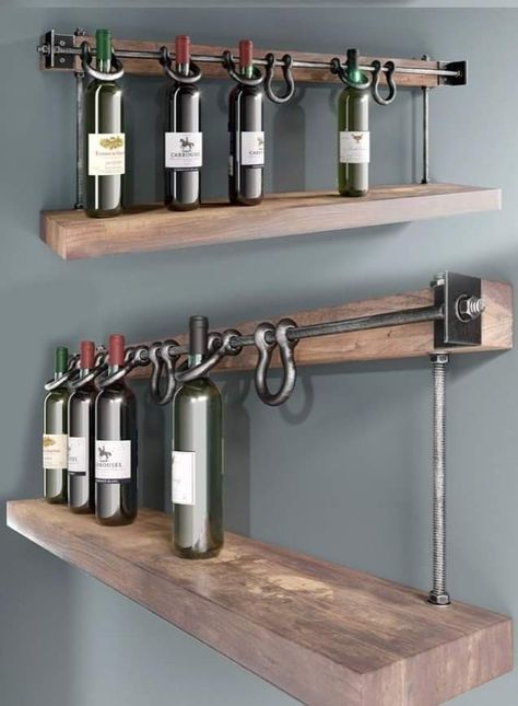 Wine Rack Projects, Wine Bottle Chandelier, Industrial Wine Racks, Wine Rack Design, Steampunk Furniture, Pallet Wine Rack, Pallet Wine, Loft Industrial, Smart Tiles