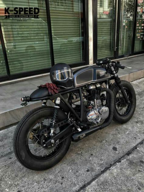 Royal Enfield custom cafe racer by K speed Royal Enfield Accessories, Cafe Racer Parts, Cafe Racer Design, Enfield Motorcycle, Moto Cafe, Cafe Racer Style, Motorbike Design, Cafe Bike, Cafe Racing