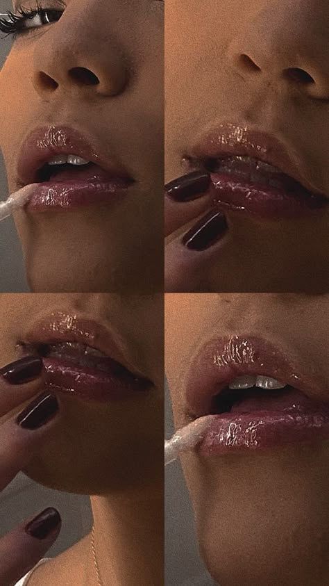 Lipgloss Aesthetic Pictures, Lipgloss Campaign Shoot, Lip Gloss Picture Ideas, Lip Gloss Aesthetic Pics, Lips Picture Aesthetic, Applying Lipgloss Aesthetic, Make Up Products Pictures, Lips Photo Aesthetic, Lip Poses