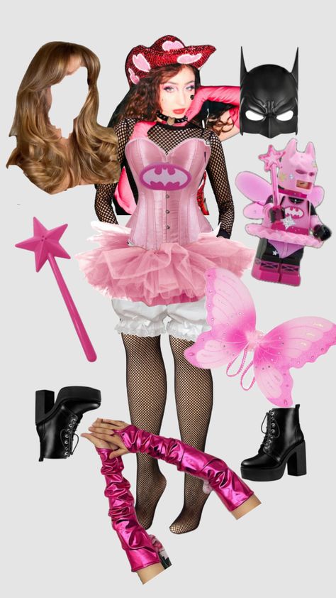 pink fairy batman costume Fairy Batman, Pink Batman, Box Template Printable, Classy Halloween Costumes, Batman Costume, Pretty Halloween Costumes, Halloween Fairy, Holloween Costume, Pink Fairy