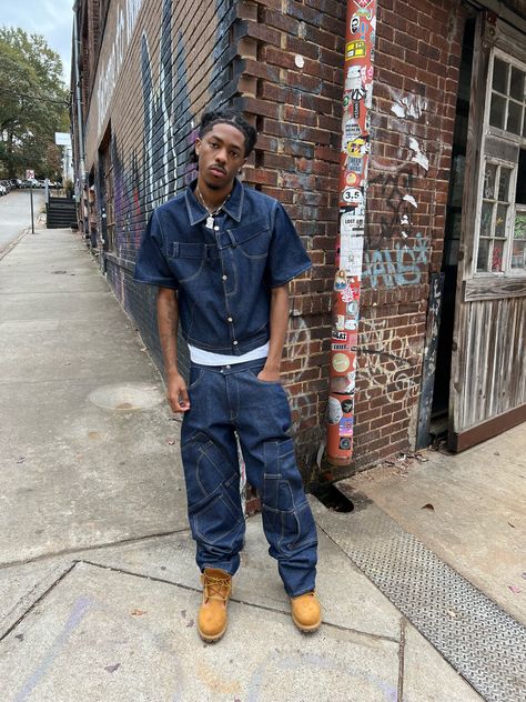 Fly Shi Only Outfits Men, Canadian Tuxedo Mens, Black Men 90s Fashion, Men Fashion 2024, Fly Boy Outfits, Streetwear Men Outfits Inspiration, New York Street Wear, Denim Outfit Men, Drip Outfit Men