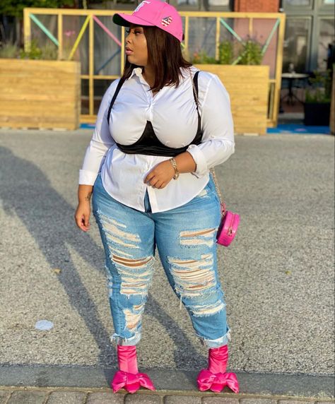 Plus Size Summer Fashion, Plus Size Baddie Outfits, Plus Size Fashion Tips, 2000s Fashion Outfits, Curvy Girl Outfits, Curvy Girl Fashion, Black Women Fashion, Curvy Outfits, Curvy Fashion