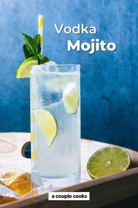 Here's how to make a Vodka Mojito! You can still make a mojito recipe if there's no rum on hand or you don't love the spirit. | alcoholic drinks | drinks | cocktails | mojito recipe| vodka cocktails | summer cocktails | mint cocktails | #vodka #vodkamojito #mojitowithvodka Mojito Recipe Vodka, Vodka Cocktails Summer, Tequila Mojito, Mojito Pitcher, Friday Cocktails, Vodka Mojito, Vodka Gimlet, Cocktails Vodka, Pineapple Mojito