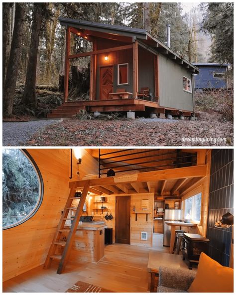 Small Wood Cabin, Tiny Cabin Plans, Micro Cabin, Shed Tiny Home, Tiny House Village, Cabin Tiny House, Small Tiny House, Shed Home, Small Sheds