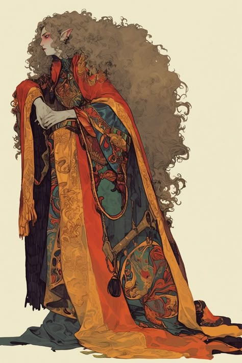 Dress Design Reference, Artisan Character Design, Cool Character Poses Reference, Burnt Character Design, How To Draw Concept Art, Warden Character Design, Pouring Reference, Robed Figure Art, 360 Pose Reference