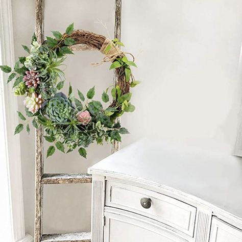 $39.99 Elegant for all seanson wreath. Add a pop of greenery to your home! Fall Decor Door, Creative Wreaths, Succulent Wreath, Summer Door Wreaths, Fall Door Decorations, Hanging Wreath, Greenery Wreath, Spring Boho, Autumn Harvest