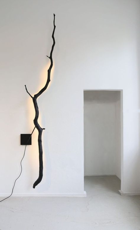 Interior Wall Decor Ideas, Diy Lampe, Deco Luminaire, White Room, Tree Branch, 인테리어 디자인, تصميم داخلي, Lamp Design, Light Fixture