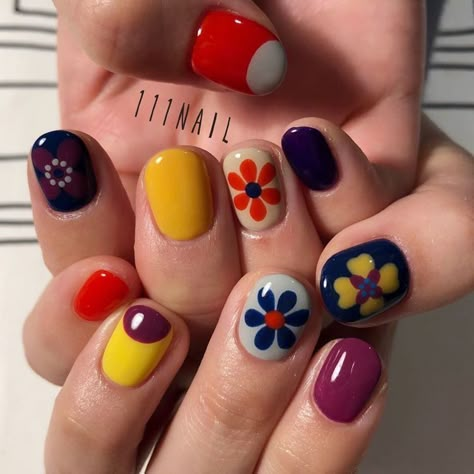 Long Nails Art, Hippie Nails, Colorful Nail Art, Colorful Nail, Easy Nails, Short Nails Art, Nail Style, Nail Jewelry, Minimalist Nails