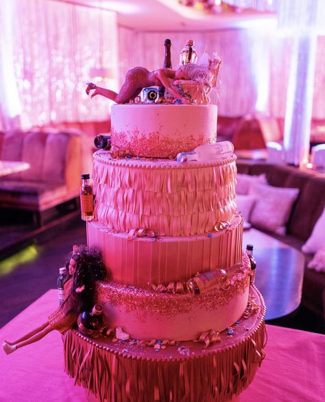 Kylie Jenner 21st Birthday, Kylie Jenner Birthday Cake, Drunk Barbie Cake, Pink Party Foods, Kylie Jenner Birthday, Cake Shots, 17 Birthday Cake, Kylie Birthday, 21st Bday Ideas