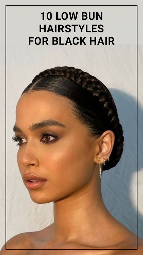 Updo Cabello Natural, Afro Hair Bun, Black Bridesmaids Hairstyles, Two Buns Hairstyle, Low Bun Wedding Hair, Black Hair Bun, Black Hair Updo Hairstyles, Black Wedding Hairstyles, Hairstyles For Black Hair