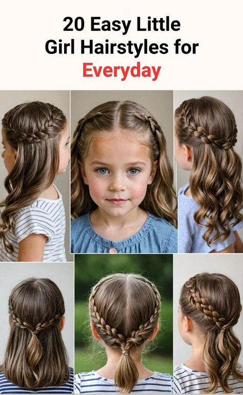 Looking for easy and stylish hairstyles for your little girl? We've got you covered! These 15 adorable hairstyles are perfect for everyday wear, and they're all easy to recreate. #littlegirlhairstyles #everydayhairstyles Hair Dos For Girls Long Hair, Princess Hair Styles For Kids, Simple Hairstyles For Girls Kids, Half Up Girls Hairstyles, Crown Hairstyles For Kids, Girls Hairstyles With Headband, Hairstyles Kids Girls Easy, Toddler Braid Hairstyles, Kid Hairstyles Girls Easy