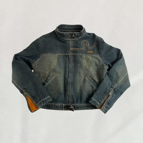 Denim biker jacket - Fits a size extra small -... - Depop Denim Biker Jacket, Denim On Denim, Outfit Vintage, Mode Inspo, 가을 패션, It Girl, Mode Vintage, Vintage Aesthetic, Dream Clothes