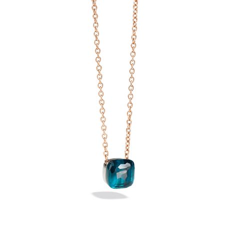 POMELLATO Pendant with chain Nudo F.B601 E f Blue Topaz Pendant Necklace, Blue Topaz Pendant, Hello Lovely, Topaz Pendant, Gold And Blue, Elegant Pendant, Pendant With Chain, Designer Jewellery, Diamond Rings Bands