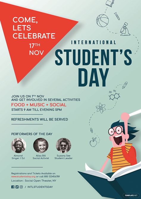 International Student's Day Poster #AD, , #AD, #Student, #International, #Poster, #Day International Education Day Poster, Students Day Poster, International Students Day, Student's Day, Student Poster, Student Posters, Education Day, Students Day, Happy Students