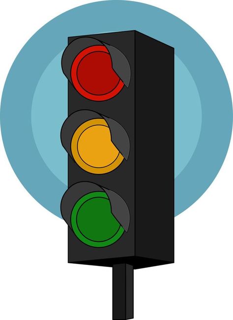 Traffic lights, illustration, vector on white background Traffic Light Illustration, Traffic Light Art, Lights Illustration, Traffic Lights, Stop Light, Background Background, Traffic Light, Background White, Social Media Icons