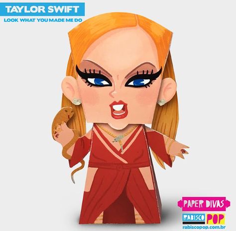 Taylor Swift Paper Doll, Paper Divas, All About Taylor Swift, Roll Paper, Paper Toy, Red Suit, 3d Paper Crafts, Vinyl Paper, Pop Singers