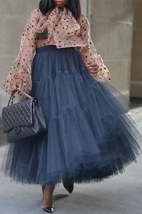 Tulle Skirts Outfit, Fancy Skirts, Tiered Tulle Skirt, Tulle Maxi Skirt, Plus Size Elegant, Sequin Blouse, Trendy Fashion Outfits, Line Skirt, Wholesale Clothing