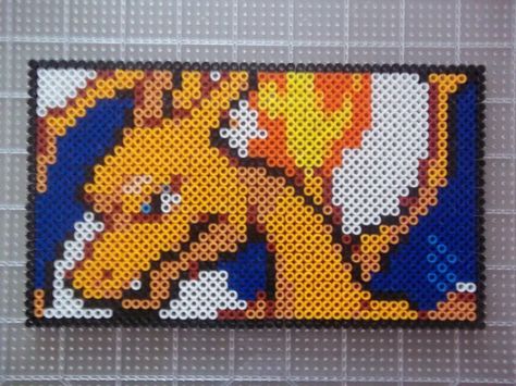 Charizard Pokemon perler portrait by Werbenjagermanjensen on deviantART Charizard Perler Beads, Perler Portrait, Bead Portrait, Bead Pokemon, Pokemon Perler, Pokemon Bead, Pixel Art Pokemon, Pokemon Perler Beads, Nerd Crafts