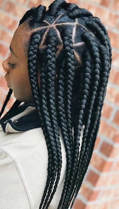 Individuals Braids, Braid Hairstyles With Weave, Bob Box Braids Styles, Hairstyles With Weave, Baddie Hair, Triangle Box Braids, Hair Glam, Weave Hairstyles Braided, Big Box Braids