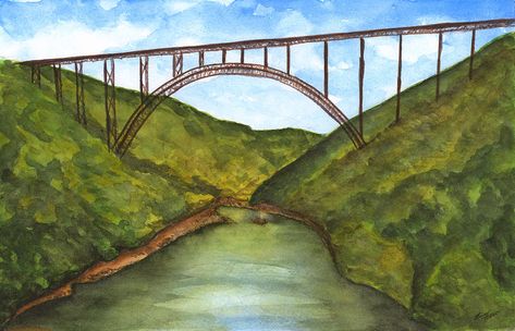 Iron Bridge, New River Gorge, The Gorge, New River, Stained Glass, Bridge, Glass