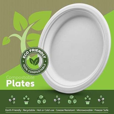 ODM 100% Compostable Paper Plates Heavy Duty -150 Pack Biodegradable Disposable Plates - 10 Inch White Disposable Dinner Plates Made of Eco-Friendly, Natural Sugarcane Bagasse, Microwavable Plates Bulk Manufacturer Check more at https://www.packagingeye.com/product/odm-100-compostable-paper-plates-heavy-duty-150-pack-biodegradable-disposable-plates-10-inch-white-disposable-dinner-plates-made-of-eco-friendly-natural-sugarcane-bagasse-microwavable-plates-bulk Disposable Dishes, Disposable Plates, Custom Products, Palm Leaf, Paper Plates, 10 Inch, Dinner Plates, Biodegradable Products, Heavy Duty