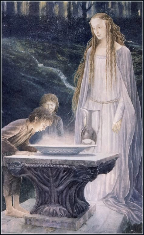 Galadriel's mirror, by Alan Lee. Alan Lee Art, John Howe, Alan Lee, Middle Earth Art, Tolkien Art, Lotr Art, Lord Of The Ring, Fellowship Of The Ring, Jrr Tolkien