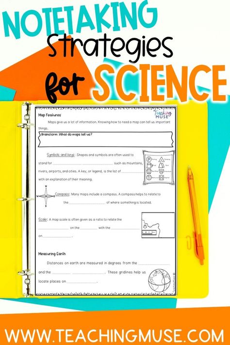 Are you teaching your students difficult science concepts and wondering the best method to help them take notes to retain the information? Let’s talk about 7 science notetaking strategies you can use to help your students become better note-takers in science class. School Notes Layout, Middle School Earth Science, Notes Layout, Earth Science Middle School, Teaching Maps, Middle School Tips, Skills For Students, Earth Science Activities, Note Taking Strategies