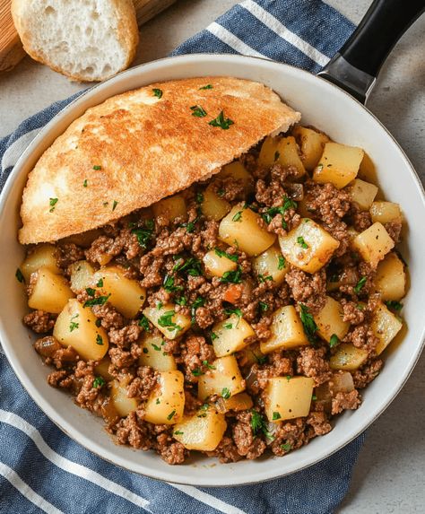 Ground Beef And Potatoes Skillet Recipe Ground Beef Potato Tomato Sauce, Mexican Potatoes And Ground Beef, Recipe With Ground Beef And Potatoes, Ground Beef Potatoes Skillet, Ground Pork And Potatoes Recipes, Potato And Beef Recipes, Ground Turkey And Potato Recipes, Hamburger And Potato Recipes, Ground Beef Potato Recipes