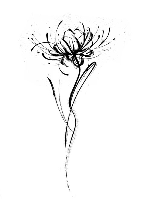 Spider Lily Shoulder Tattoo, Black And White Spider Lily Tattoo, Spider Lily Back Tattoo, Fine Line Spider Lily Tattoo, Spider Flower Tattoo, Spider Lily Spine Tattoo, Spider Lily Flower Tattoo, Spider Lily Rib Tattoo, Spider Lilly Tatoos Design