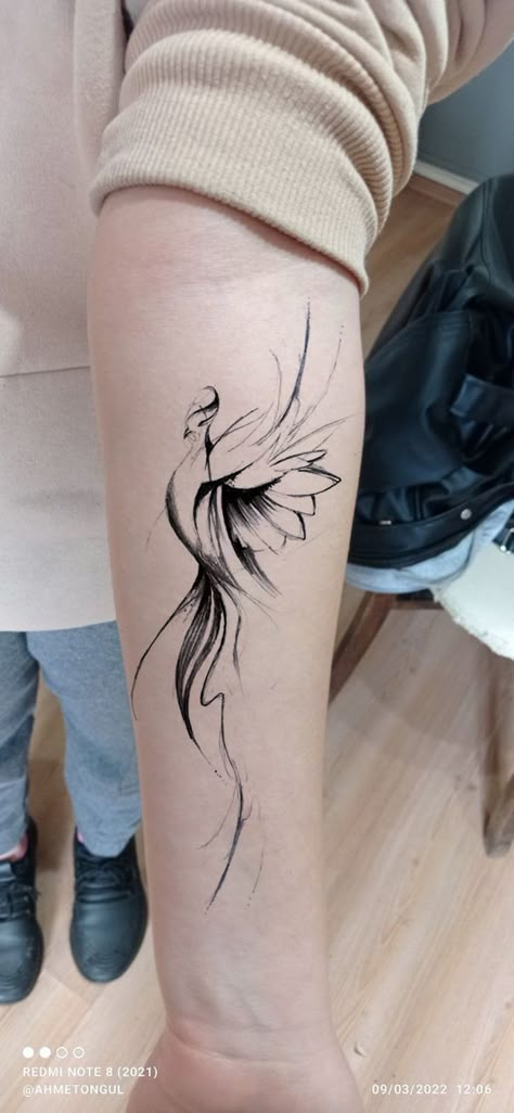 A Phoenix Tattoo, Phoenix Tattoo Ideas, Phoenix Tattoo Feminine, Small Phoenix Tattoos, Phoenix Tattoo Design, Beautiful Flower Tattoos, Dope Tattoos For Women, Wrist Tattoos For Women, Phoenix Tattoo