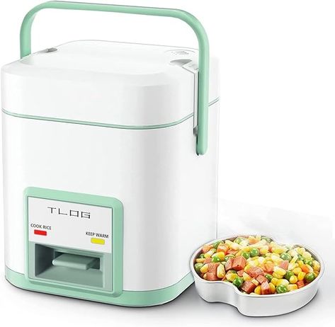 Amazon.com: TLOG Mini Rice Cooker 2.5-Cup Uncooked, Healthy Non-stick 1.2L Small Rice Cooker for 1-3 People, Portable Travel Rice Cooker with Steam Tray, Rice Maker for Grains, White Rice, Oatmeal, Veggies: Home & Kitchen Small Kitchen Office, Steam Seafood, Brown Rice Cooking, Small Rice Cooker, Mini Rice Cooker, Rice Maker, Food Steamers, Rice Cookers, Clean Plates