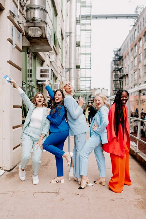 Workwear Photoshoot, Rachel Martino, Business Shoot, Group Photo Poses, Orange Suit, Create Cultivate, Confidence Tips, Career Woman, Power Suit