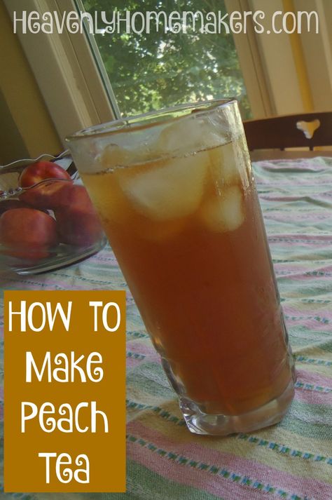 How to Make Peach Tea Peach Tea Recipe, Corn Dog Muffins, Mango Tea, Peach Syrup, Peach Ice Tea, Peach Recipes, Iced Tea Recipes, Liquid Stevia, Tea Drinks