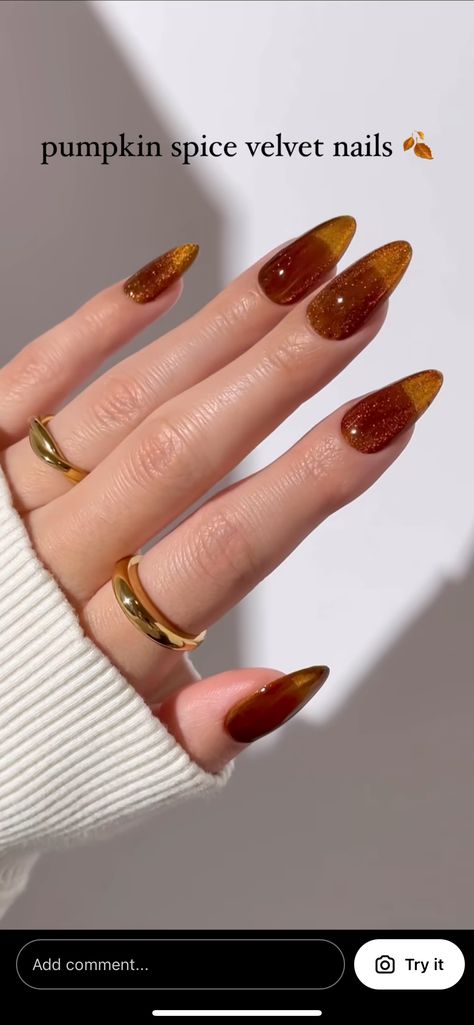 Pumpkin Spice Nails, Velvet Nails, Fall Nail Trends, Pumpkin Nails, Nail Art Gel, Her Nails, Fall Acrylic Nails, Thanksgiving Nails, Jelly Nails