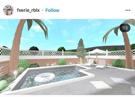 Blockburg Garden Ideas, Roblox Bloxburg Backyard Ideas, Backyard Bloxburg Ideas, Bloxburg Pool Ideas, Wallpaper Bloxburg, Bloxburg Backyard, Bloxburg Designs, Ideas De Piscina, Bloxburg Building