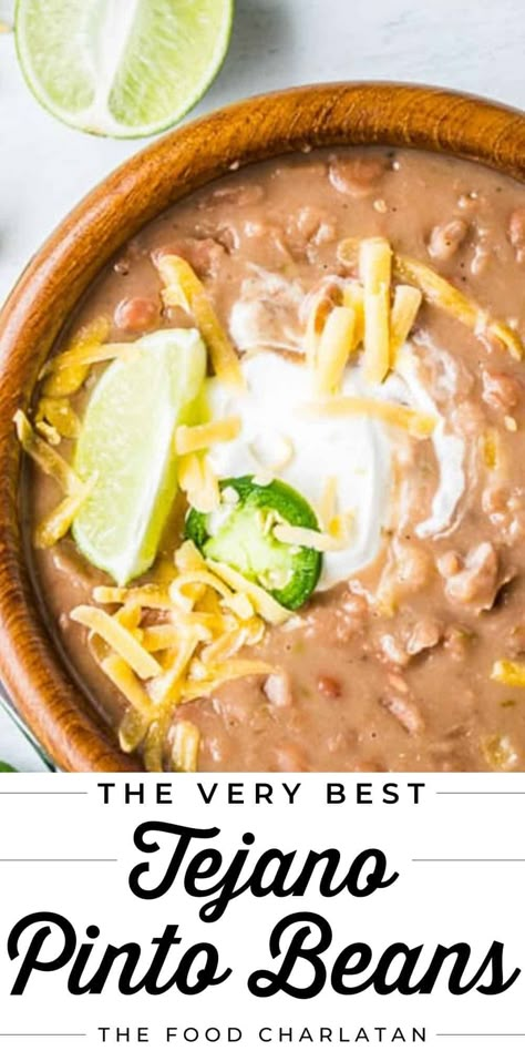 Tejano Beans, Dried Pinto Bean Recipes, Pinto Beans With Ham Bone, Mexican Pinto Bean Recipes, Cuban Beans, Slow Cooker Pinto Beans, Beans Slow Cooker, Pinto Beans Recipe, Mexican Pinto Beans