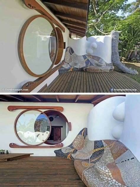 Cob House Construction, Cobb House Plans, Modern Cob House, Earth Ship Homes, Earthship Home Plans, Cob House Interior, Cob House Plans, Round Windows, Casa Hobbit